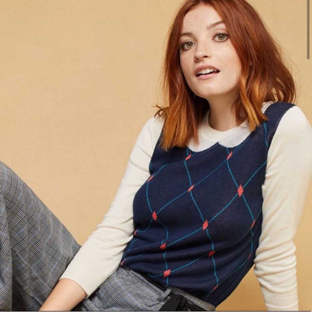 ModCloth Trompe L'oeil Collard Sweater